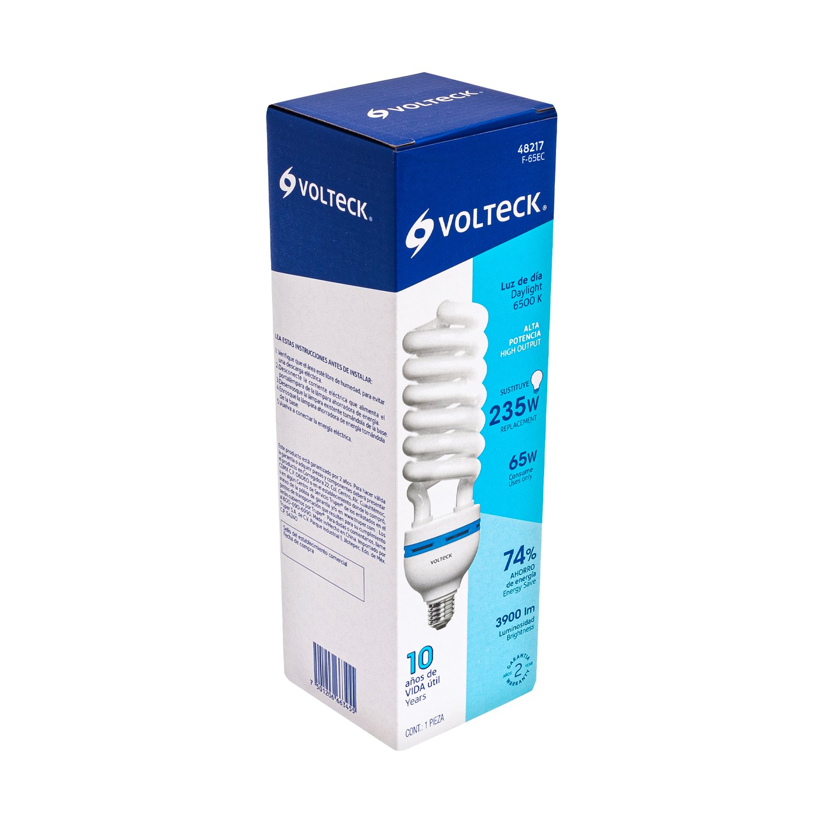 Lámpara espiral 65w sustituye 235w Volteck F-65EC